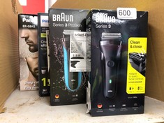 QUANTITY OF ITEMS TO INCLUDE BRAUN SERIES 3 PROSKIN 3040S ELECTRIC SHAVER AND PRECISION TRIMMER, PACK OF 1, RATED WHICH GREAT VALUE: LOCATION - G RACK