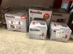 QUANTITY OF ITEMS TO INCLUDE BREVILLE FLOW ELECTRIC HAND AND STAND MIXER | 3.5L STAINLESS STEEL ROTATING BOWL | WITH BEATERS & DOUGH HOOKS | 250W | GREY [VFM035]: LOCATION - G RACK