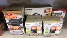 QUANTITY OF ITEMS TO INCLUDE SALTER EK2783 ELECTRIC EGG BOILER - COOKING RACK HOLDS UP TO 6 EGGS, FOR SOFT, MEDIUM OR HARD BOILED, INCLUDES 2 POACHING TRAYS & WATER MEASURING CUP, AUTO SHUT OFF FUNCT