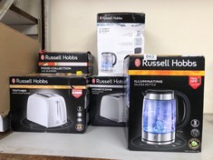 QUANTITY OF ASSORTED ITEMS TO INCLUDE RUSSELL HOBBS GLASS KETTLE : LOCATION - BACK RACK