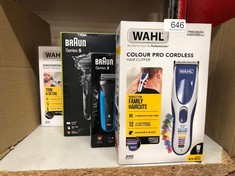 QUANTITY OF ASSORTED ITEMS TO INCLUDE WAHL HAIR CLIPPERS : LOCATION - BACK RACK