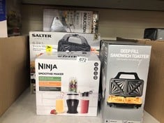 QUANTITY OF ASSORTED ITEMS TO INCLUDE NINJA SMOOTHIE MAKER : LOCATION - BACK RACK