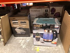 QUANTITY OF ITEMS TO INCLUDE TOWER T10040RG 3000W 1.7L CORDLESS GLASS JUG KETTLE, ROSE GOLD - BRAND NEW: LOCATION - A RACK