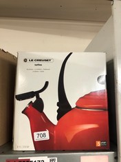 LE CREUSET TRADITIONAL STOVE-TOP KETTLE WITH WHISTLE, SUITABLE FOR ALL HOB TYPES INCLUDING INDUCTION, ENAMELLED STEEL, CAPACITY: 2.1 L, BLACK ONYX, 40102021400000.: LOCATION - BACK RACK