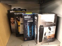 QUANTITY OF ITEMS TO INCLUDE BRAUN SERIES 3 PROSKIN 3040S ELECTRIC SHAVER AND PRECISION TRIMMER, PACK OF 1, RATED WHICH GREAT VALUE: LOCATION - BACK RACK