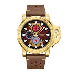 GAMAGES OF LONDON LIMITED EDITION HAND ASSEMBLED AEROGLIDER AUTOMATIC BROWN WATCH SKU:GA1753 RRP £705: LOCATION - TOP 50 RACK