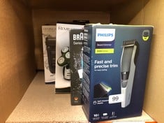 QUANTITY OF ITEMS TO INCLUDE BRAUN SERIES 3 PROSKIN 3040S ELECTRIC SHAVER AND PRECISION TRIMMER, PACK OF 1, RATED WHICH GREAT VALUE: LOCATION - B RACK