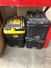 QUANTITY OF ASSORTED TOOL BOXES TO INCLUDE DEWALT DRILL TOOL BOX: LOCATION - MIDDLE RACK(COLLECTION OR OPTIONAL DELIVERY AVAILABLE)