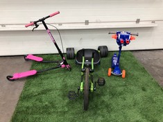 QUANTITY OF KIDS TOYS TO INCLUDE HUFFY GREEN MACHINE : LOCATION - FRONT FLOOR(COLLECTION OR OPTIONAL DELIVERY AVAILABLE)