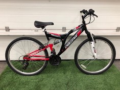 DUAL CHALLENGE DS ORBIT MOUNTAIN BIKE DUAL SUSPENSION 9 SPEED MICRO GRIP SHIFT GEARS : LOCATION - FRONT FLOOR(COLLECTION OR OPTIONAL DELIVERY AVAILABLE)