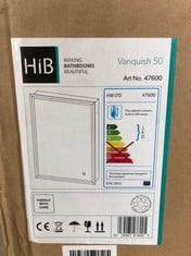 HIB VANQUISH 50 GLASS CABINET FOR BATHROOM : LOCATION - RIGHT RACK(COLLECTION OR OPTIONAL DELIVERY AVAILABLE)