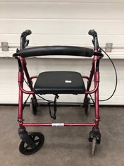 DAYS BURGUNDY ALUMINIUM ROLLATOR: LOCATION - FRONT FLOOR(COLLECTION OR OPTIONAL DELIVERY AVAILABLE)