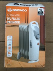 DAEWOO OIL FILLER RADIATOR MODEL 650W MINI - COLLECTION ONLY - LOCATION RIGHT RACK