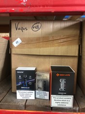 QUANTITY OF ASSORTED SMOKING ITEMS TO INCLUDE OI ASPIRE GOTEK PRO VAPE 18+ ID MAY BE REQUIRED - COLLECTION ONLY - LOCATION RIGHT RACK