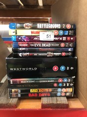 QUANTITY OF ASSORTED DVDS TO INCLUDE WESTWORLD COMPLETE SERIES 18+ ID MAY BE REQUIRED  - COLLECTION ONLY - LOCATION RIGHT RACK