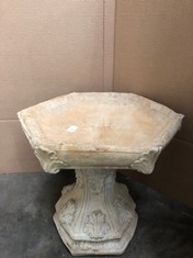 GOTHIC BIRD BATH WITH HEXAGONAL TOP - COLLECTION ONLY - LOCATION FRONT FLOOR