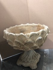 DAHLIA URN LARGE DAHLIA PETAL CIRCULAR PLANTER ON HEXAGONAL BASE - COLLECTION ONLY - LOCATION FRONT FLOOR