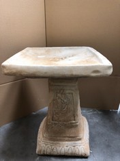 CLASSICO BIRD BATH SQUARE BIRD BATH ADORNED WITH A ROSE - COLLECTION ONLY - LOCATION FRONT FLOOR