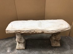 TIMBER SEAT LARGE STRAIGHT TIMBER SEAT ON SQUIRREL PLINTHS - COLLECTION ONLY - LOCATION FRONT FLOOR