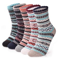 24 X ELIFEACC WOMEN SOCKS KNITTING THICKEN WARM WOOL STOCKING ASSORTED PATTERNS ?UK4-8 EU36-41? - TOTAL RRP £244: LOCATION - RACK A