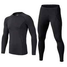 11 X BUYKUD KIDS' BOYS LONG SLEEVE BASE LAYER COMPRESSION UNDERWEAR ATHLETIC SHIRT TIGHTS TOP & BOTTOM SET, BLACK, LABEL SIZE: 26 - TOTAL RRP £137: LOCATION - RACK B