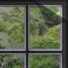 34 X FLYZZ DIY WINDOW INSECT SCREEN CURTAIN, EASY TO INSTALL AND KEEPS BUGS/MOSQUITOES OUT,SIZE:130X150CM , ABOUT 51.18X59.05 INCHES , BLACK, 1 PACK - TOTAL RRP £170:: LOCATION - RACK B