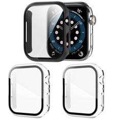 29 X DELIDIGI FOR APPLE WATCH SCREEN PROTECTOR 40MM, 3 PACK HARD APPLE WATCH CASE COVER WITH TEMPERED GLASS TOUCH SENSITIVE SHOCKPROOF COMPATIBLE WITH IWATCH SERIES 6 5 4 SE , BLACK+2 X CLEAR: LOCATI