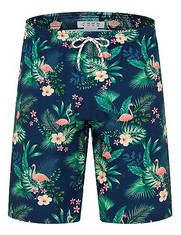 QUANTITY OF ASSORTED ITEMS TO INCLUDE APTRO MEN'S SWIMMING SHORTS BOARD SHORTS QUICK DRY SWIMMING TRUNKS SUMMER BEACH SHORTS WITH MESH LINING FLAMINGO GREEN MSTK 259 M: LOCATION - RACK C