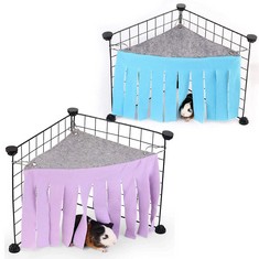 QUANTITY OF ASSORTED ITEMS TO INCLUDE JINGYOU CORNER HIDEOUT,2 PCS GUINEA PIG HIDEOUT HIDEAWAY,SMALL ANIMAL HIDEAWAY,CORNER FLEECE SMALL ANIMAL HIDEOUT CAGE ACCESSORIES,FOR GUINEA PIG CHINCHILLA HEDG