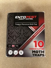 QUANTITY OF ASSORTED ITEMS TO INCLUDE ENTOPEST MOTH KILLER | 10 PROFESSIONAL CLOTHES MOTH TRAP | MOTH REPELLENT FOR WARDROBES | CARPET MOTH TREATMENT | ANTI MOTH PRODUCT | PAPER PHEROMONE TRAPS FOR W