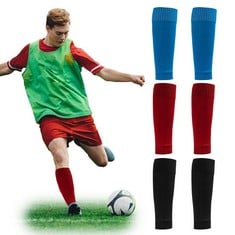 15 X SHOES 3 PAIRS FOOTBALL SOCK SLEEVES, SOCCER SHIN GUARDS SLEEVES, FOOTBALL SOCKS, GRIP SOCKS FOOTBALL, SHIN GUARD SOCK ELASTIC DURABLE,KNEE PROTECTION STOCKING FOR FOOTBALL GAMES BEGINNER (3 PAIR