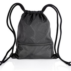 24 X ZENWILL MENS ZIP DRAWSTRING GYM BAG,SPORTS PE BAG WATERPROOF GYM SACK LIGHTWEIGHT STRING BACKPACK SWIMMING BAGS (BLACK) - TOTAL RRP £180: LOCATION - RACK D