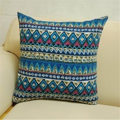 QUANTITY OF ASSORTED ITEMS TO INCLUDE AUTO CAU 18 X 18 INCH HOME DECORATIVE BOHEMIAN LINEN SQUARE THROW PILLOW CASE CUSHION COVER FOR SOFA CHAIR COUCH/BEDROOM GEOMETRIC PILLOWCASE WITH INVISIBLE ZIPP