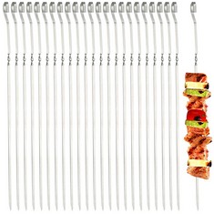 16 X YOSH KEBAB SKEWERS, 24PCS STAINLESS STEEL BBQ KEBAB MEAT SKEWERS SET,35CM?PARTY ESSENTIALS,MEAT SHRIMP CHICKEN VEGETABLES FRUIT - TOTAL RRP £138: LOCATION - RACK E