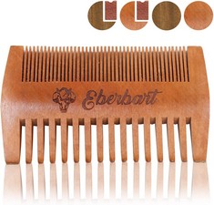 25 X EBERHART BEARD COMB + FAUX LEATHER CASE  – ANTI-STATIC WOODEN COMB FOR A NATURAL DAILY GROOMING (SANDALWOOD) - TOTAL RRP £300: LOCATION - RACK E