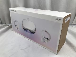 META QUEST 2 128GB VR HEADSET (RRP - £200): MODEL NO KW49CM  [JPTE62621]: LOCATION - B1