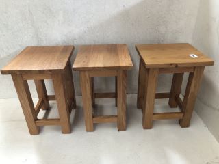 3 X WOODEN SIDE TABLE