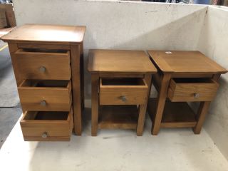 3 X WOODEN TABLES WITH DRAWERS