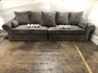 4 SEATER SCATTER BACK SOFA IN GREY H:70 W:280 D:85