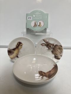 A QTY OF "ROYAL WORCESTER" CROCKERY TO INCLUDE DUCK & HARE PLATES