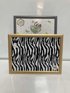 A QTY OF ASSORTED PATTERNED LAP TRAYS