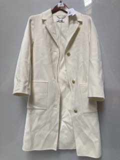 1 X THE WHITE COMPANY WOOL DOUBLE FACED CITY COAT SIZE S IVORY TOTAL RRP £299