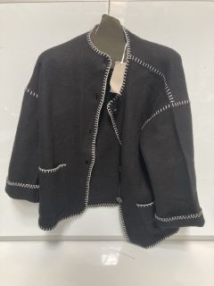 1 X THE WHITE COMPANY WOOL SCARF JACKET SIZE M BLACK TOTAL RRP £229