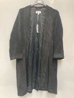 1 X THE WHITE COMPANY VELVET CORD LONG LINE OVER COAT SIZE 16 BLACK TOTAL RRP £249