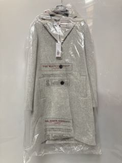 1 X THE WHITE COMPANY CLOTHING ITALIAN WOOL-RICH TWILL COAT SIZE 8 COLOUR CLOUD TOTAL RRP £279.00