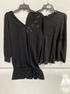 A QTY OF "THE WHITE COMPANY" TO INCLUDE JERSEY LACE INSERT BOHO TOP 14 BLACK TOTAL RRP £327