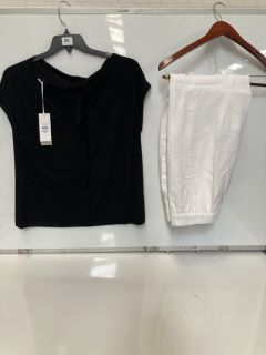 A QTY OF THE WHITE COMPANY CLOTHING TO INCLUDE JERSEY COWL NECK TOP SIZE 12 COLOUR BLACK TOTAL RRP £150.00