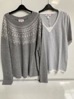 A QTY OF "THE WHITE COMPANY" TO INCLUDE ORGANIC COTTON V-NECK DOUBLE LAYER TOP 12 STRIPE TOTAL RRP £241