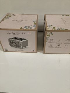 2 X LAURA ASHLEY 4 SLICE TOASTERS, WITH VARIABLE CONTROLS & WARMING RACK, RRP £160 EACH