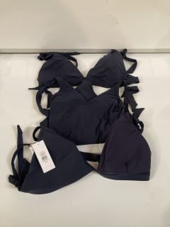 1 X THE WHITE COMPANY WOOL SILK STRIPE JUMPER RRP £139 & 1 X THE WHITE COMPANY TIE STRAP SWIMSUIT NAVY SIZE XS, TO ALSO INCLUDE TIE STRAP BIKINI TOP NAVY SIZE XL